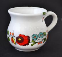 Kalocsai mintás porcelán bögre(5 db) + kalocsai mintás porcelán harang, kézzel festett, hibátlan, je...