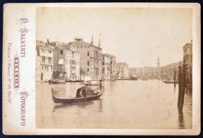 1898 Canal grande, Velence, P. Salviati, Venezia,  keményhátú fotó, 11x17cm