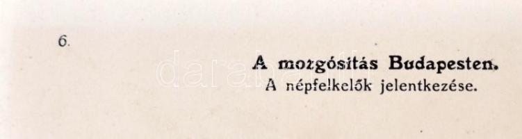 A mozgósítás Budapesten. A népfelkelők jelentkezése, fotó verzón feliratozva, 11x16cm