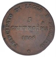 Olasz Államok / Lucca 1806. 3c Cu "Elisa Bonaparte és Felix Baciocchi" T:2- ph.
Italian S...