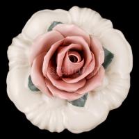 Ens rózsás ékszertartó, kézzel festett, jelzett, hibátlan m:7,5 cm