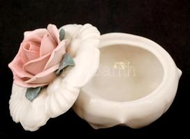 Ens rózsás ékszertartó, kézzel festett, jelzett, hibátlan m:7,5 cm