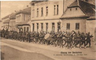 1916 Brassó, Kronstadt, Brasov; a németek bevonulása október 8-án, katonazenekar, I. világháború / entry of the German troops on October 8th, marching band, WWI, 'Spitalzug G' So. Stpl. (EK)