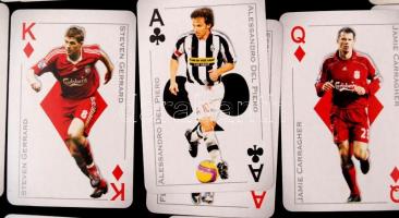 Mini römi kártya a Bajnokok Ligája témájában, 16 focista fotójával, eredeti dobozában