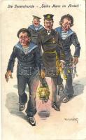 'Die Generalerunde - Sechs Mann im Arrest' / Arrested K.u.K. Mariners, humour, s: Ed Dworak (EB)