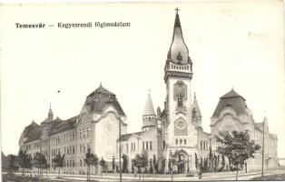 Temesvár, Timisoara; Kegyesrendi főgimnázium, kiadja a Polatsek-féle könyvkereskedés / grammar school