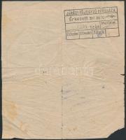 1947 A békés megyei alispán hivatalos távirata az orosházi főjegyzőnek. "OROSHÁZA" bélyegz...