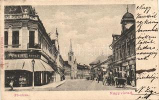 Nagyvárad, Oradea; Fő utca, Leipnik Mihály üzlete / main street, shop