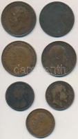 Nagy-Britannia 1892-1920. 1/2p Br (3xklf) + 1874-1928. 1p Br (4xklf) T:2-,3 Great Britain 1892-1920. 1/2 Penny Br (3xdiff) + 1874-1928. 1 Penny Br (4xdiff) C:VF,F