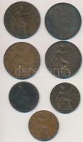 Nagy-Britannia 1892-1920. 1/2p Br (3xklf) + 1874-1928. 1p Br (4xklf) T:2-,3
Great Britain 1892-1920...
