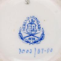 Herendi virág mintás váza, kézzel festett, jelzett, hibátlan, m:14,5 cm