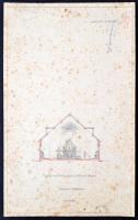 Jelzés nélkül: Újhatvani Róm.Kat templom tervrajzai. Ceruza-akvarell, karton, foltos, összesen: 6 tá...