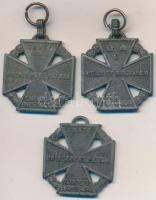 1916. &quot;Károly - Csapatkereszt&quot; 3db cink kitüntetés mellszalag nélkül T:2- Hungary 1916. &quot;Karl Troop Cross&quot; 3pcs of zinc decorations without ribbon C:VF