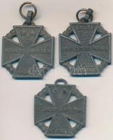 1916. "Károly - Csapatkereszt" 3db cink kitüntetés mellszalag nélkül T:2-
Hungary 1916. &...