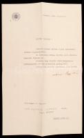 1940 Komárom, Komárom vármegye főispánjának aláírt elve Bántay Alfréd tábornoknak
