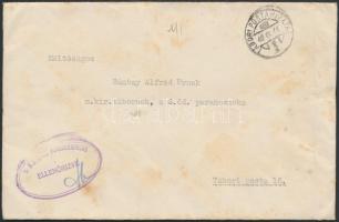 1940  A M. Kir. Honv. Hadsereg parancsnoka által Bántay Alfrédnak küldött levél tábornokká való kine...