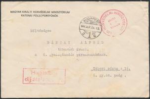 1940 A Magyar Királyi Honvédelmi Minisztérium Katonai Főcsoportparancsnok által Bántay Alfréd táborn...