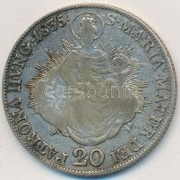 1835B 20Kr Ag "I. Ferenc" T:3 patina  Unger III: 1383, Huszár: 1985.