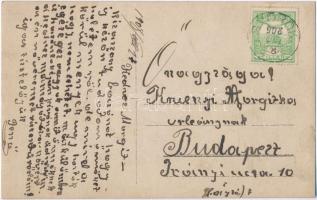 1908 Gyorok, Ghioroc; Schmidt Tamás vendéglője a 'Motoroshoz', az ajtóban valószínűleg a t...