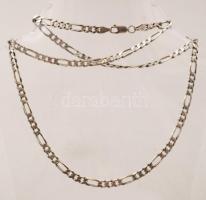 Ezüst figaro nyaklánc, Ag., nettó:27,4gr., jelzett, 62cm/ Silver necklace, Ag, net. 27,4gr, marked, 62cm