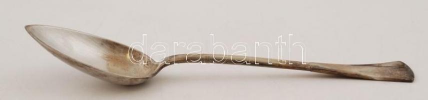 Ezüst (Ag.) leveses kanál, monogrammal, jelzett, h:22 cm, nettó: 463 g