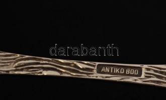 Ezüst   rózsás kanál, Ag., nettó:48,1gr., jelzett, 2db, 12cm, 16cm/  Rosy silver spoon, Ag, net:.. 4...