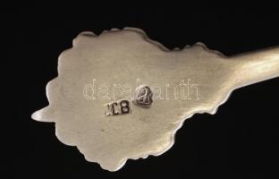 Ezüst zománcos török díszkanál, Ag., nettó:11,9gr., jelzett, 11cm/ Turkish decorative enamel silver ...