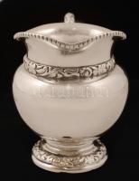 Ezüst virágos peremű kiöntő,  Ag., nettó:132,7gr., jelzett, m:8cm/ Silver floral-edged spout, Ag, ne...