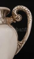 Ezüst virágos peremű kiöntő,  Ag., nettó:132,7gr., jelzett, m:8cm/ Silver floral-edged spout, Ag, ne...