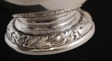 Ezüst virágos peremű kiöntő,  Ag., nettó:132,7gr., jelzett, m:8cm/ Silver floral-edged spout, Ag, ne...