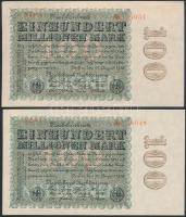 Németország / Weimari Köztársaság 1923. 1000M (5x) közte 3db sorszámkövető T:I-,II
Germany / Weimar...