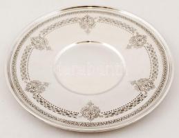 Angol ezüst, Sterling, áttört virágos tányér,  Ag., nettó:311,2gr., jelzett, d:25,5cm/ English silve...
