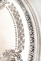 Angol ezüst, Sterling, áttört virágos tányér,  Ag., nettó:311,2gr., jelzett, d:25,5cm/ English silve...