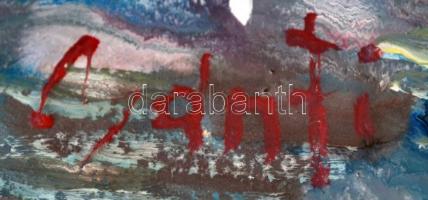 Bánfi jelzéssel: Balatoni vitorlások. Olaj, karton, üvegezett keretben, 23×34 cm