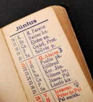1942 Bőrkötésű mini tárcanaptár
