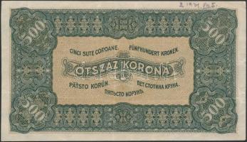 1923. 500K "Magyar Pénzjegynyomda Rt. Budapest" T:III
Adamo K34
