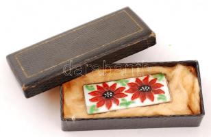 Pforzheim ezüst és rekeszzománc díszítésű bross, jelzett / Silver enameled broche