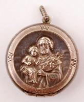 Fém rózsafüzér ereklyetartó és medál