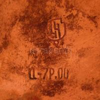 Kalapált réz kávékiöntő fa nyéllel, jó állapotban, m: 11 cm, h: 23 cm