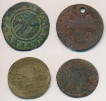 4db-os vegyes zseton, német számlálóbárca tétel T:2-,3
4pcs of mixed tokens, "Rechenpfennig&qu...