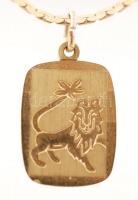 8 karátos arany nyaklánc aranyozott medállal,  jelzett / 8 Ct gold necklace  nett: 3g  40 cm