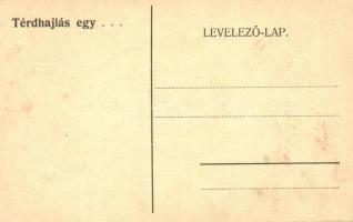 Térdhajlás  egy... Első világháborús magyar katonai antant-ellenes propagandalap huszárral / WWI Hun...