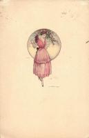 Lady, Italian art postcard, DellAnna & Gasparini No. 127M-6, s: T. Corbella (EB)