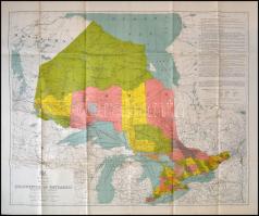 1912 Map of the province of Ontario, 1:2,217600, szép állapotban, hajtogatva, 88x97cm