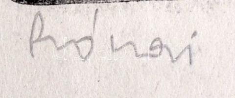 Görög Rezső (1930- ): Prónai. Rézkarc, papír, jelzett, felcsavarva, 17×25 cm