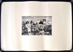 Görög Rezső (1930- ): A proletár hatalomért. Rézkarc, papír, jelzett, felcsavarva, 17×25 cm