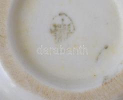 Zsolnay nefelejcsmintás porcelán tál, matricás, kopásnyomokkal, kis lepattanással, jelzett, d: 21 cm
