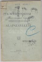 1912 A Marostordai Helyi Érdekű Vasút Részvénytársaság alapszabályai, sok okmánybélyeggel (30fillér), pp.:57, 23x15cm