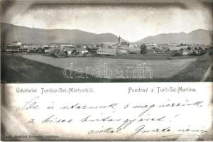 1899 Túrócszentmárton, Turciansky Svaty Martin; látkép, kiadja Moskóczi Ferencné / general view