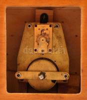 Art deco fa kandalló óra kulccsal, működik, 40x21x9 cm